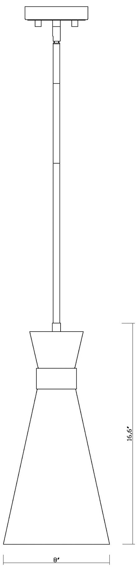 Z-Lite 1 Light Pendant in Matte Black + Brushed Nickel Finish