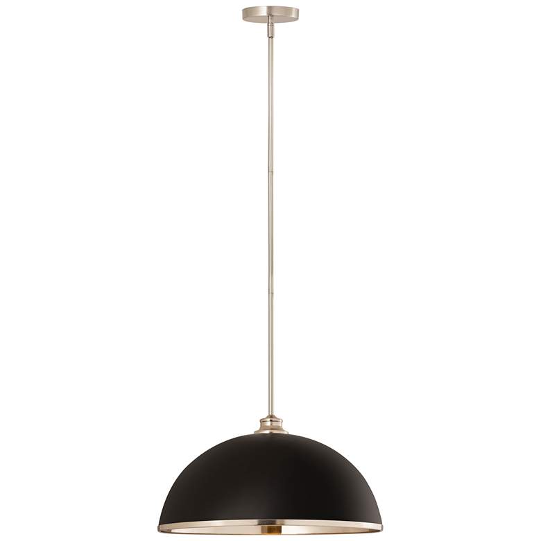 Image 1 Z-Lite 1 Light Pendant in Matte Black + Brushed Nickel Finish