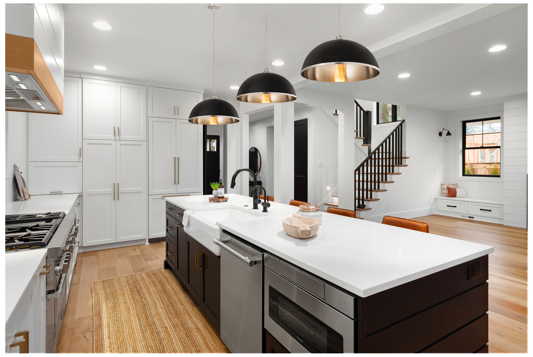 Image 2 Z-Lite 1 Light Pendant in Matte Black + Brushed Nickel Finish more views