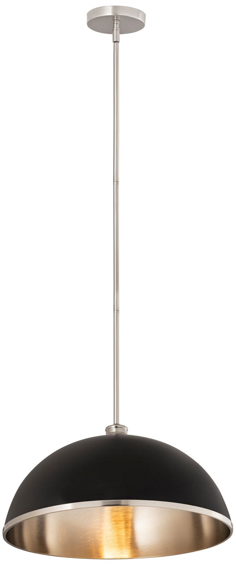 Image 5 Z-Lite 1 Light Pendant in Matte Black + Brushed Nickel Finish more views