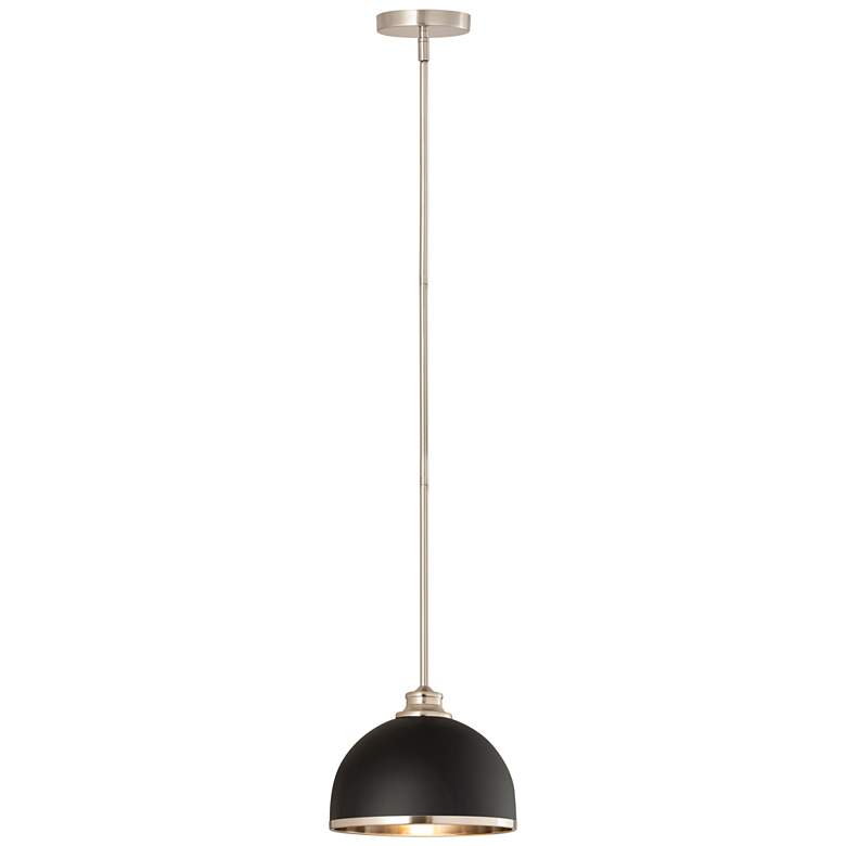 Image 1 Z-Lite 1 Light Pendant in Matte Black + Brushed Nickel Finish