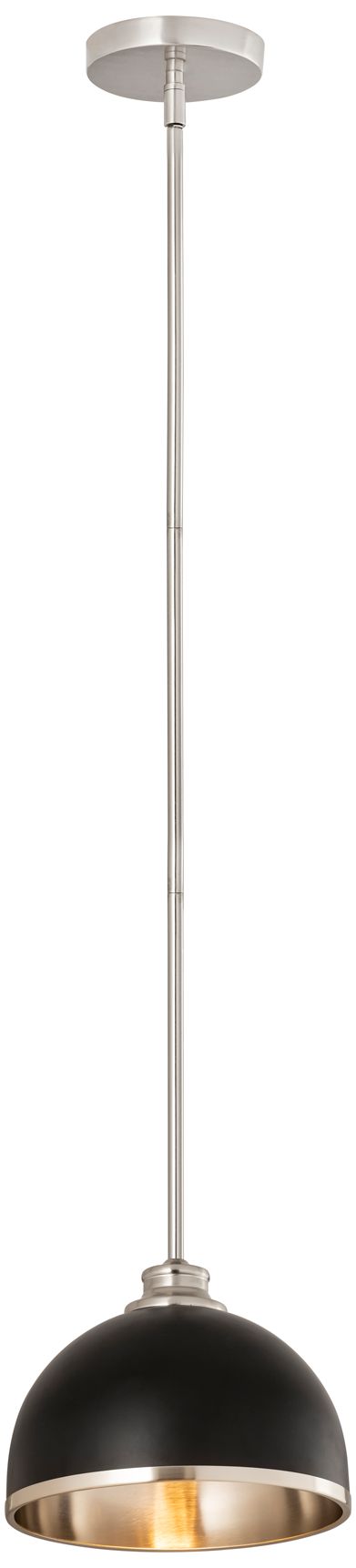 Image 3 Z-Lite 1 Light Pendant in Matte Black + Brushed Nickel Finish more views