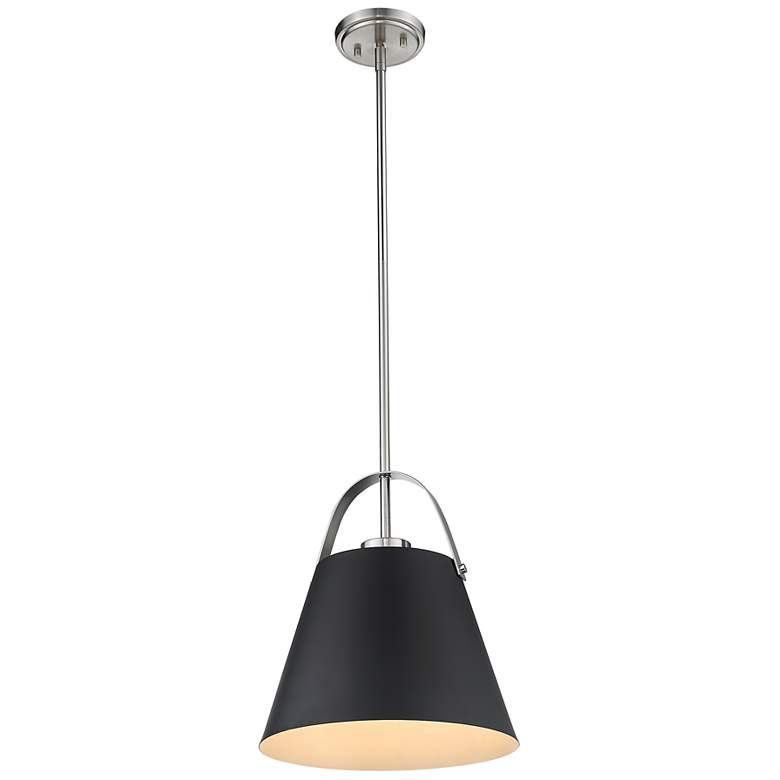 Image 4 Z-Lite 1 Light Pendant in Matte Black + Brushed Nickel Finish more views