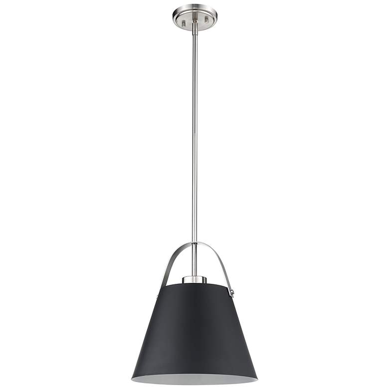 Image 7 Z-Lite 1 Light Pendant in Matte Black + Brushed Nickel Finish more views