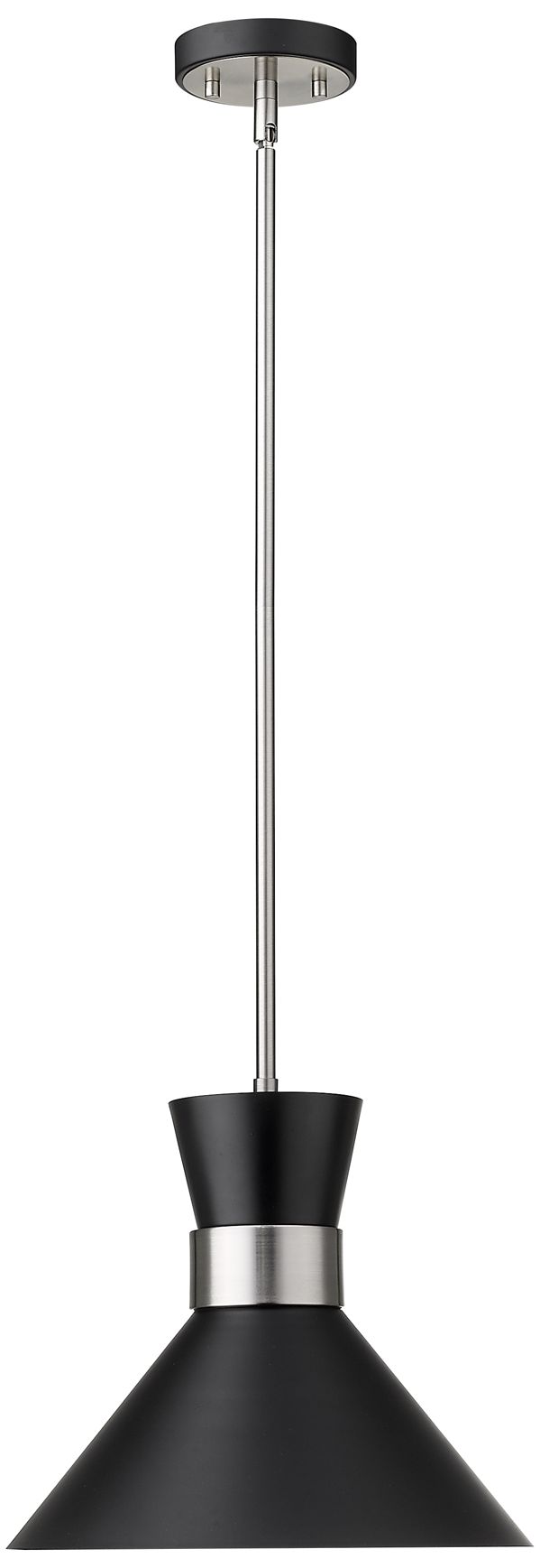 Image 4 Z-Lite 1 Light Pendant in Matte Black + Brushed Nickel Finish more views