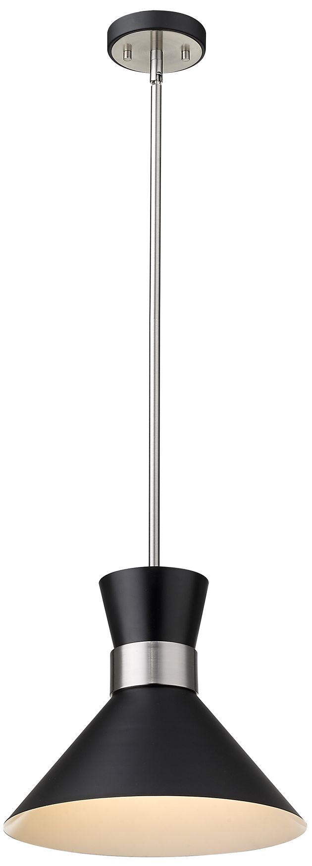 Image 5 Z-Lite 1 Light Pendant in Matte Black + Brushed Nickel Finish more views