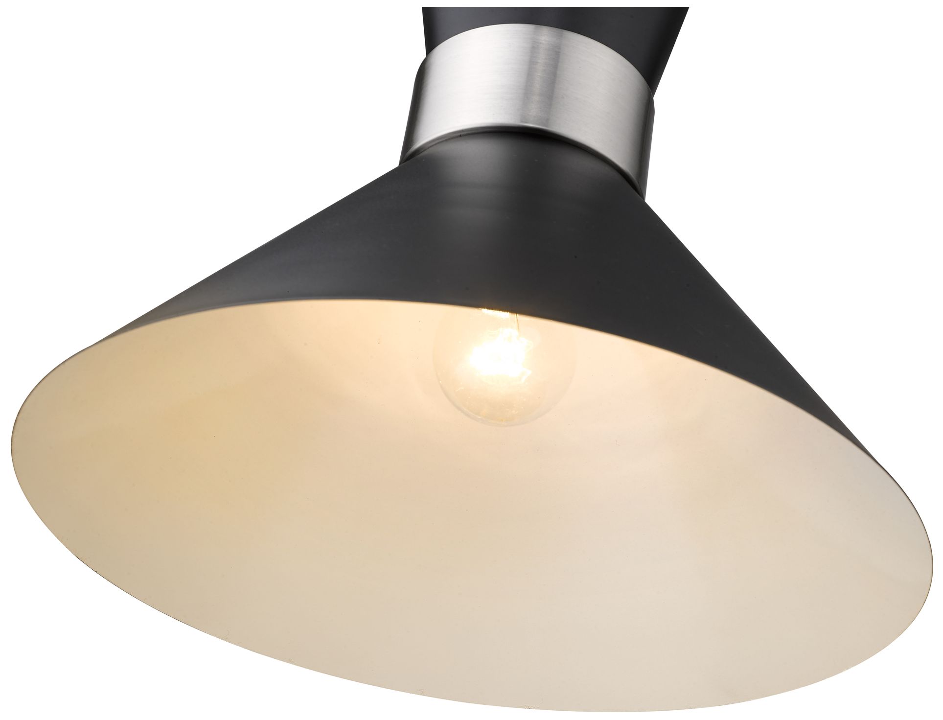 Image 6 Z-Lite 1 Light Pendant in Matte Black + Brushed Nickel Finish more views