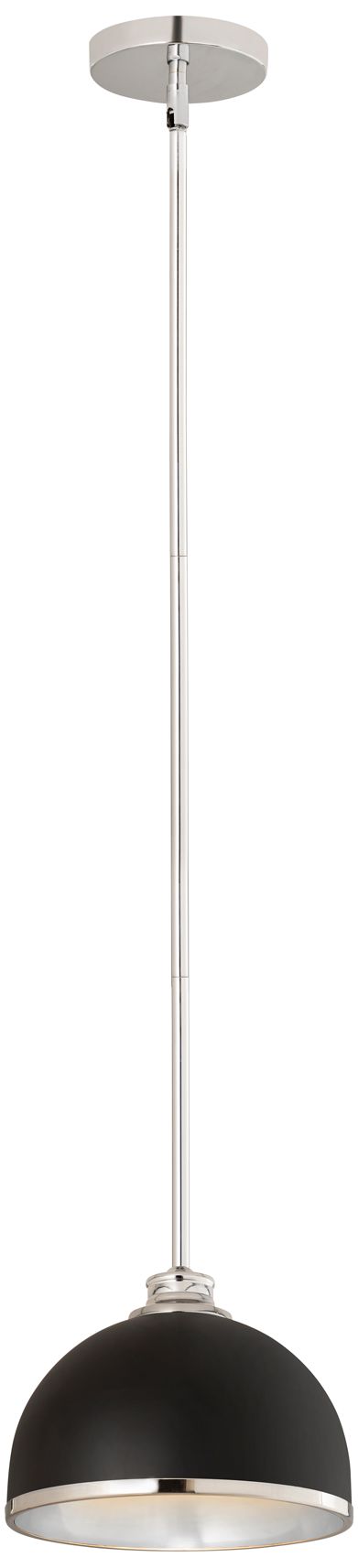 Image 4 Z-Lite 1 Light Pendant in Matte Black + Chrome Finish more views