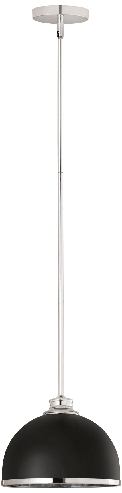 Image 7 Z-Lite 1 Light Pendant in Matte Black + Chrome Finish more views