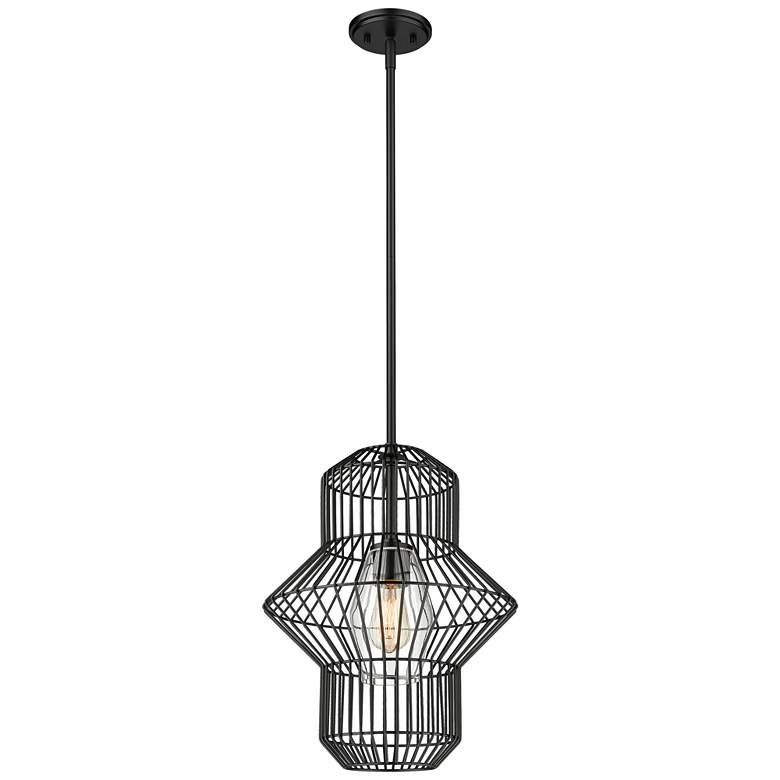 Image 1 Z-Lite 1 Light Pendant in Matte Black Finish