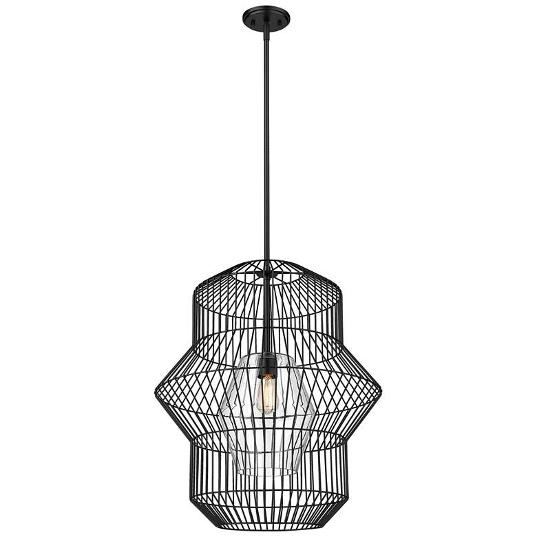 Image 1 Z-Lite 1 Light Pendant in Matte Black Finish