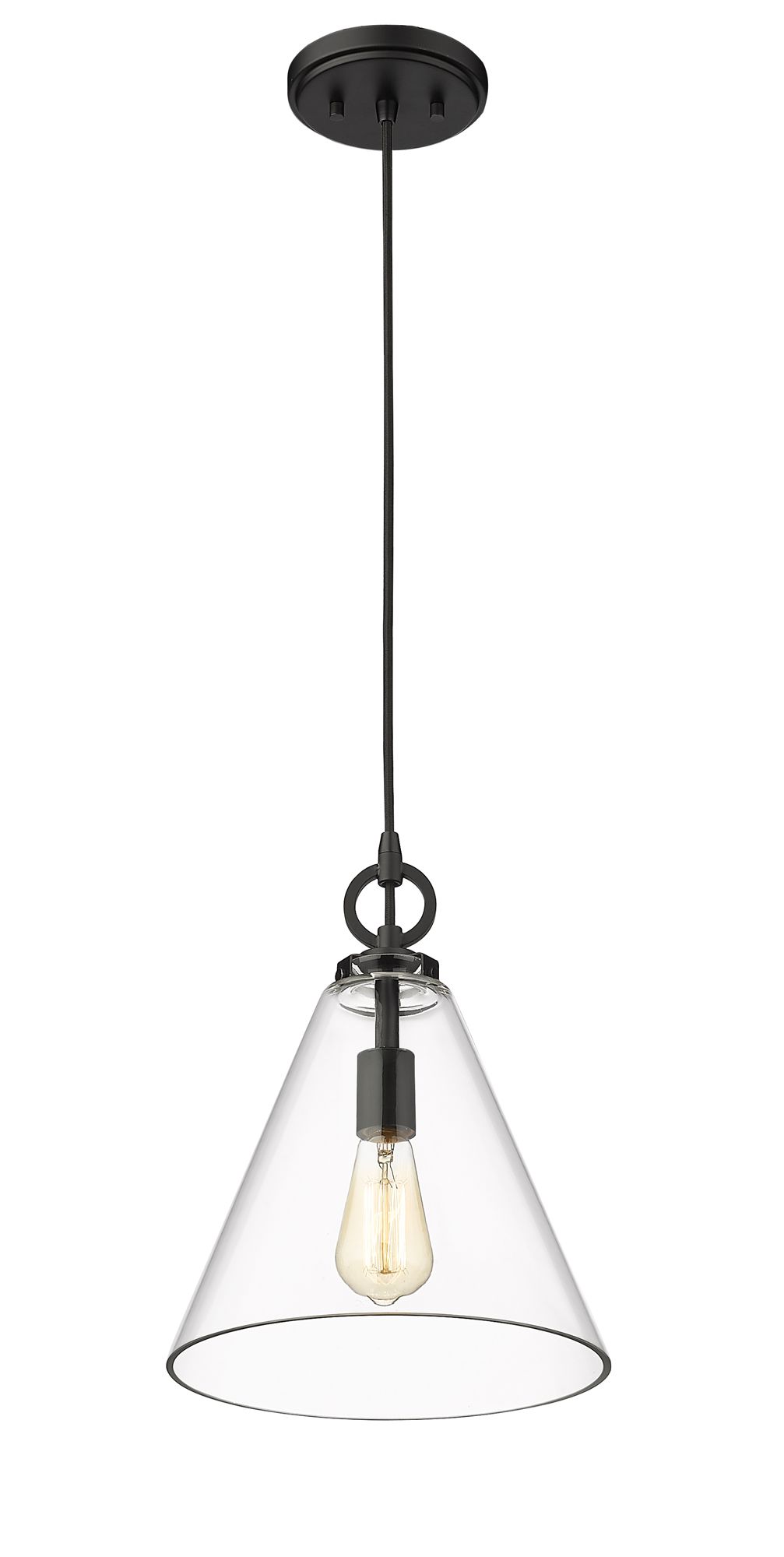 Image 5 Z-Lite 1 Light Pendant in Matte Black Finish more views