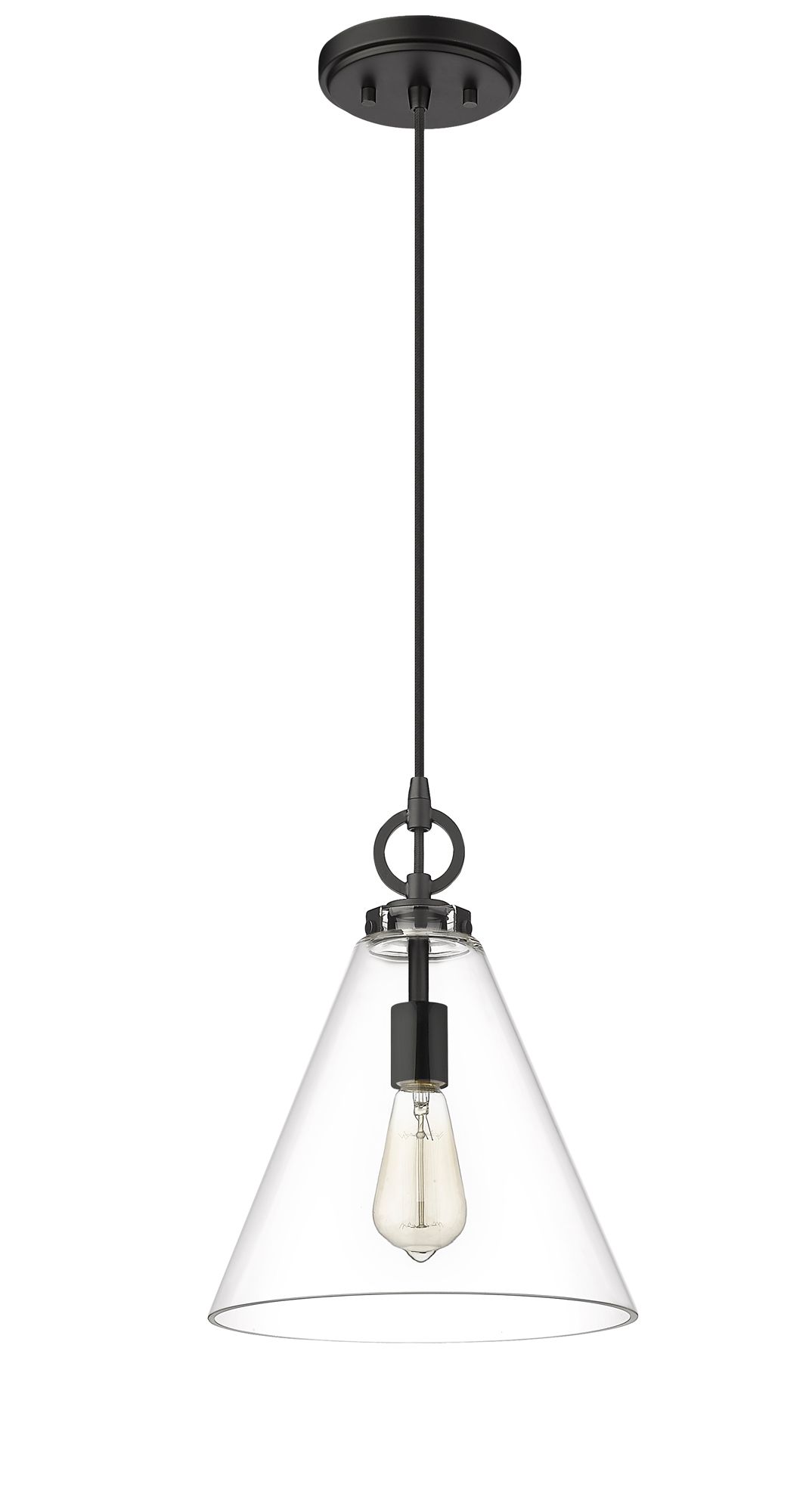 Image 7 Z-Lite 1 Light Pendant in Matte Black Finish more views