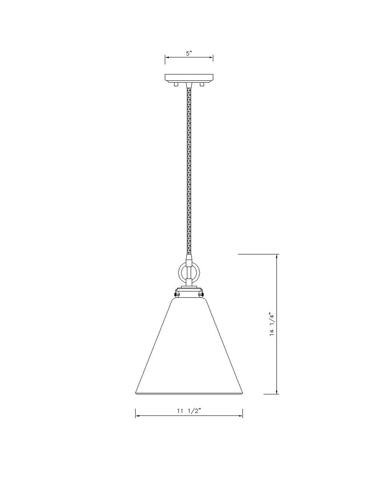 Z-Lite 1 Light Pendant in Matte Black Finish