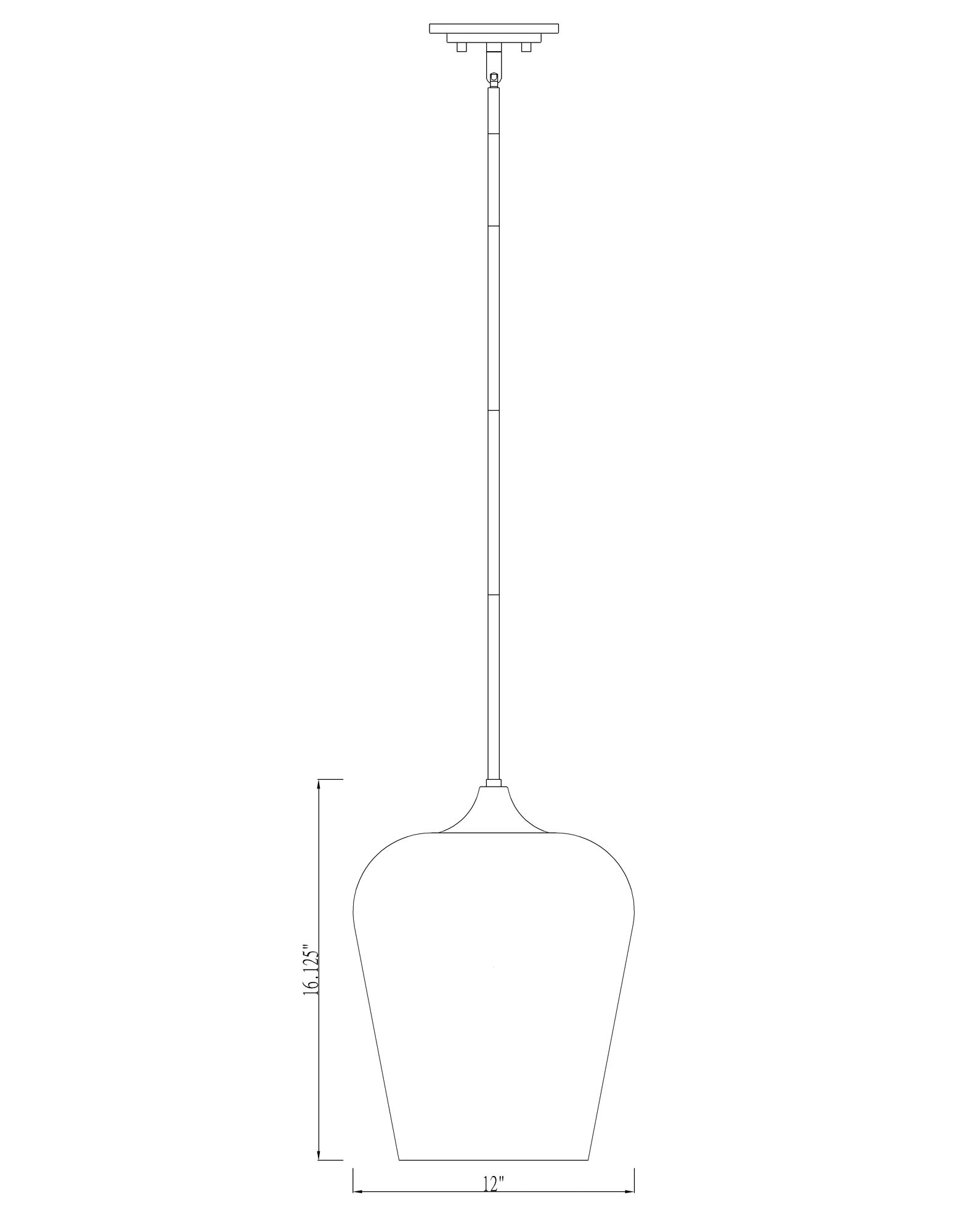 Z-Lite 1 Light Pendant in Matte Black Finish