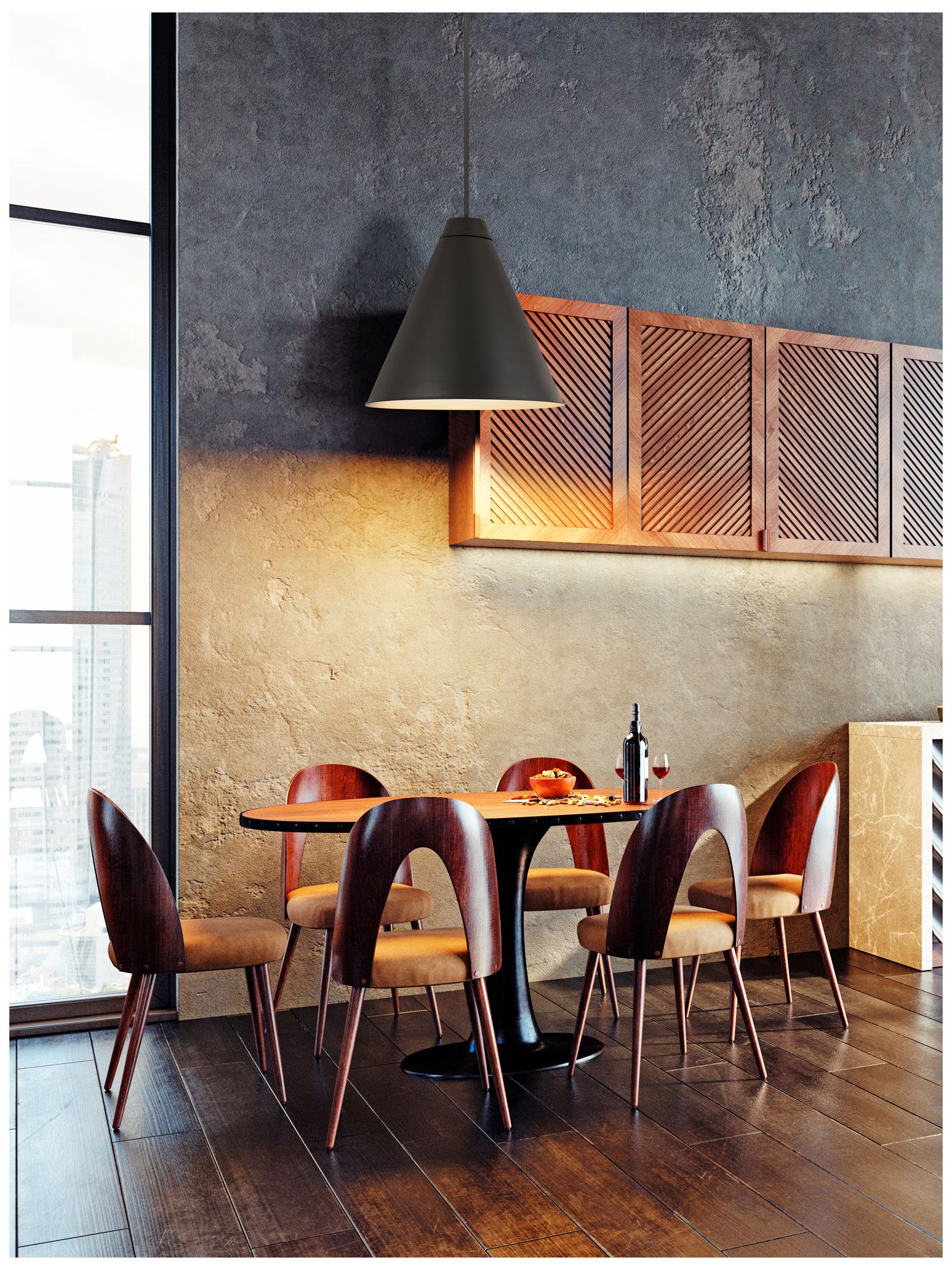 Image 2 Z-Lite 1 Light Pendant in Matte Black Finish more views