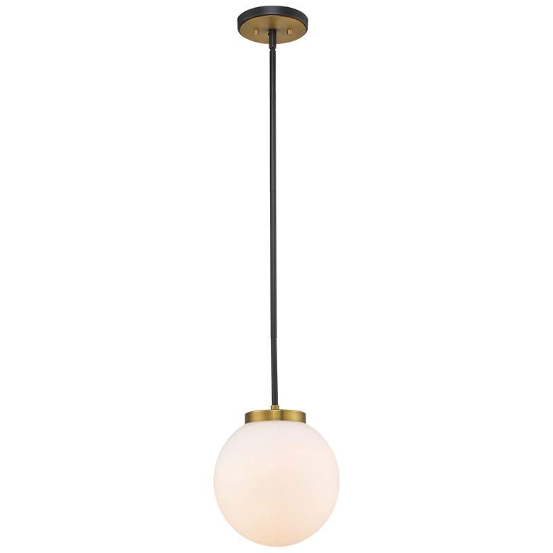 Image 1 Z-Lite 1 Light Pendant in Matte Black + Olde Brass Finish