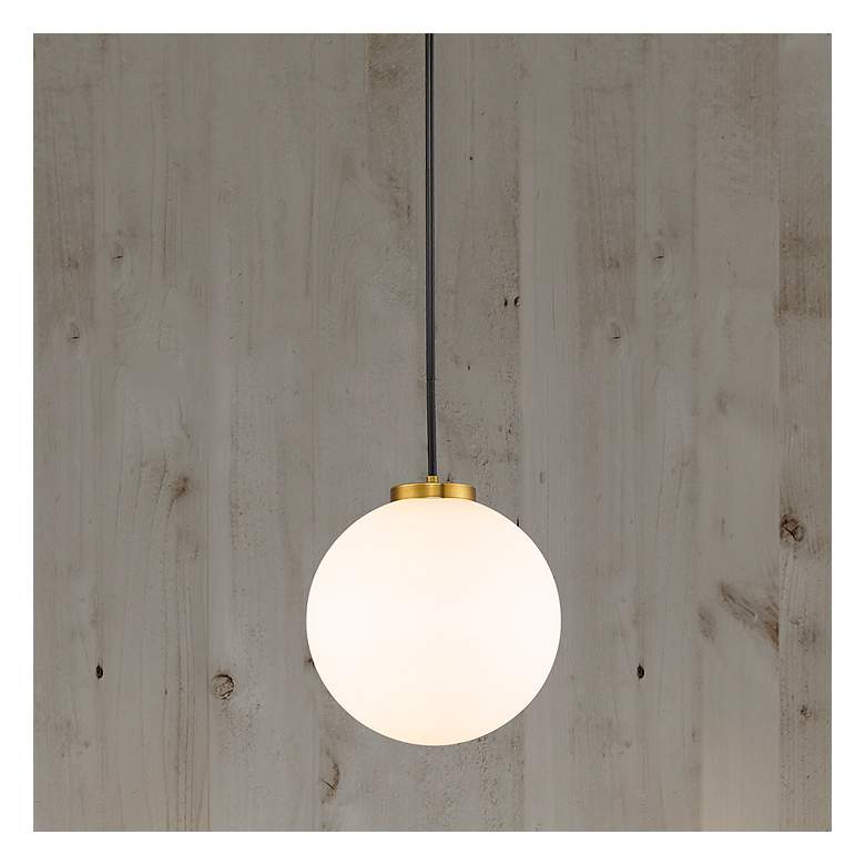 Image 1 Z-Lite 1 Light Pendant in Matte Black + Olde Brass Finish