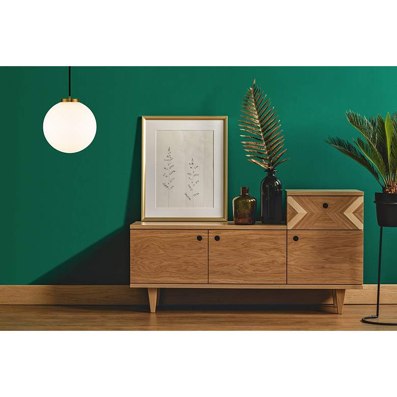 Image 3 Z-Lite 1 Light Pendant in Matte Black + Olde Brass Finish more views