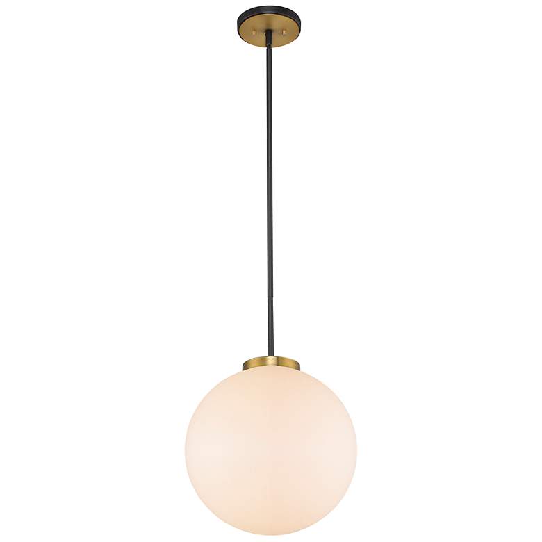 Image 6 Z-Lite 1 Light Pendant in Matte Black + Olde Brass Finish more views