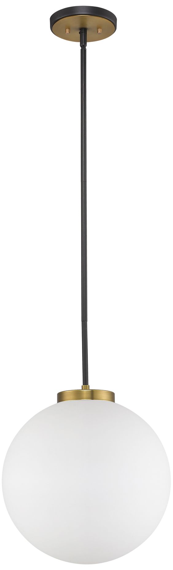 Z-Lite 1 Light Pendant in Matte Black + Olde Brass Finish