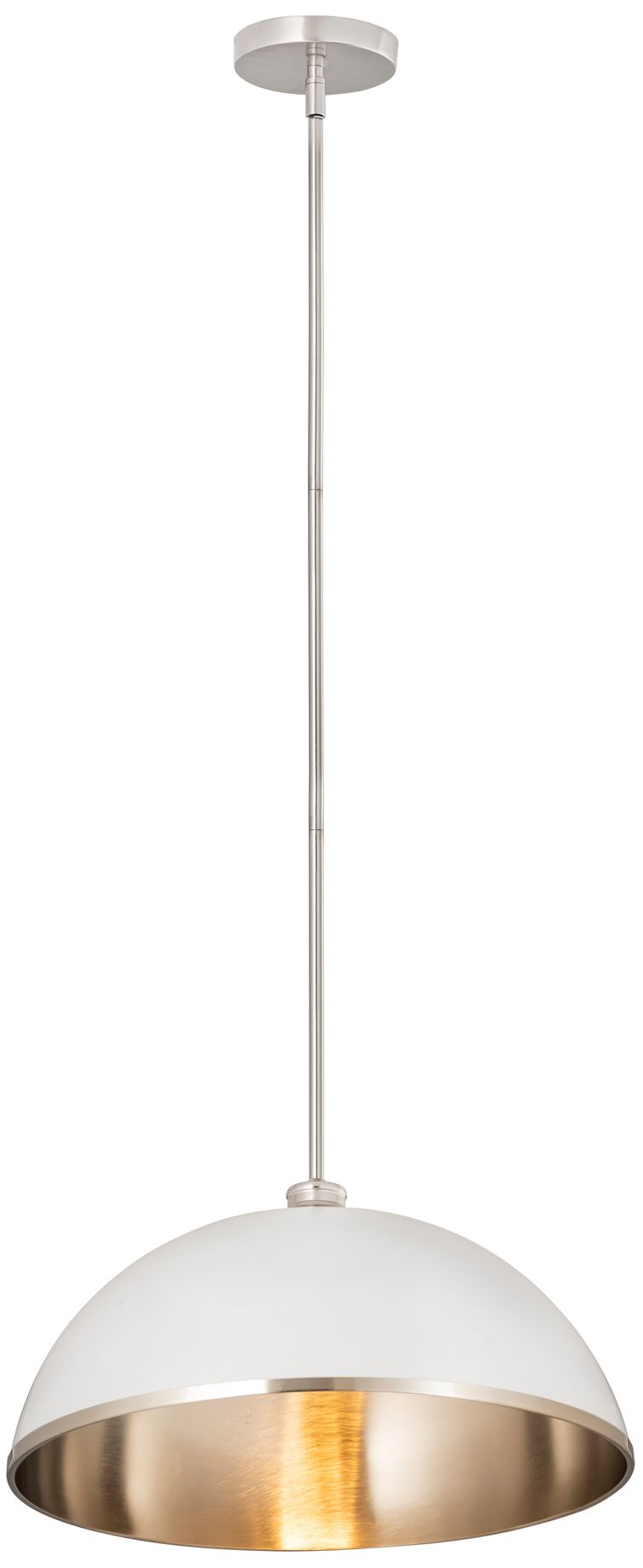 Image 5 Z-Lite 1 Light Pendant in Matte White + Brushed Nickel Finish more views