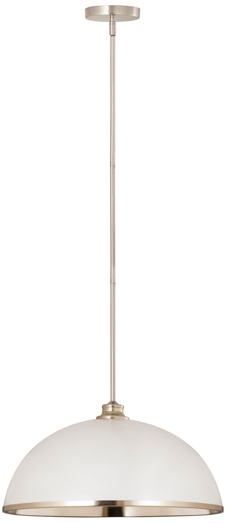 Image 7 Z-Lite 1 Light Pendant in Matte White + Brushed Nickel Finish more views