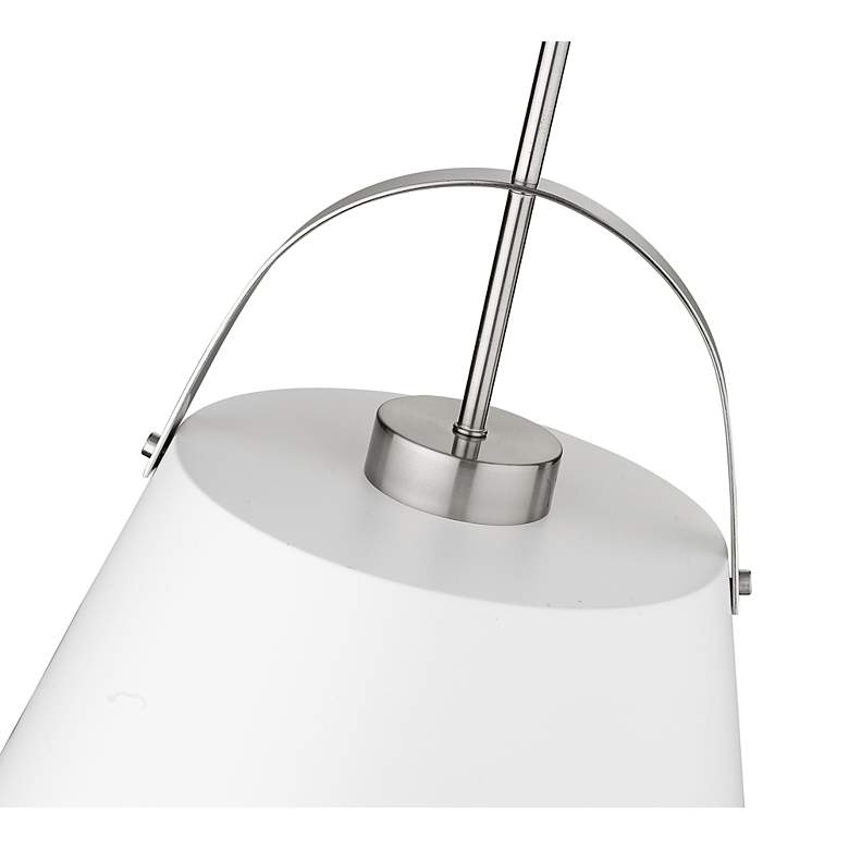 Image 6 Z-Lite 1 Light Pendant in Matte White + Brushed Nickel Finish more views