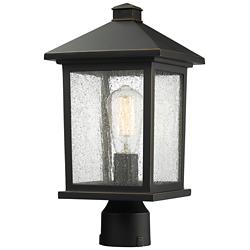 Z-Lite 1 Light Post Mount Light in Oil Rubbed Bronze Finish