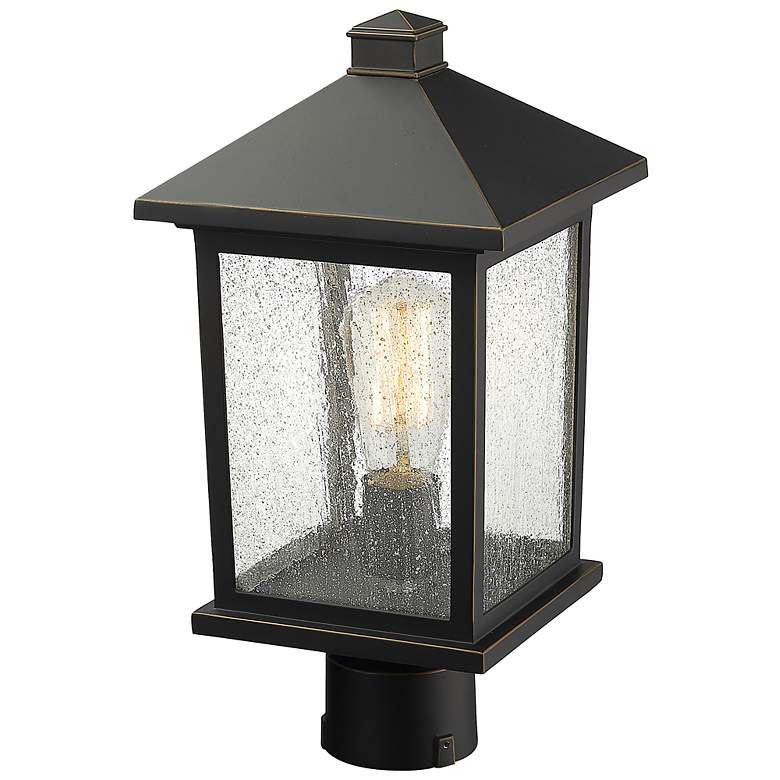 Image 3 Z-Lite 1 Light Post Mount Light in Oil Rubbed Bronze Finish more views