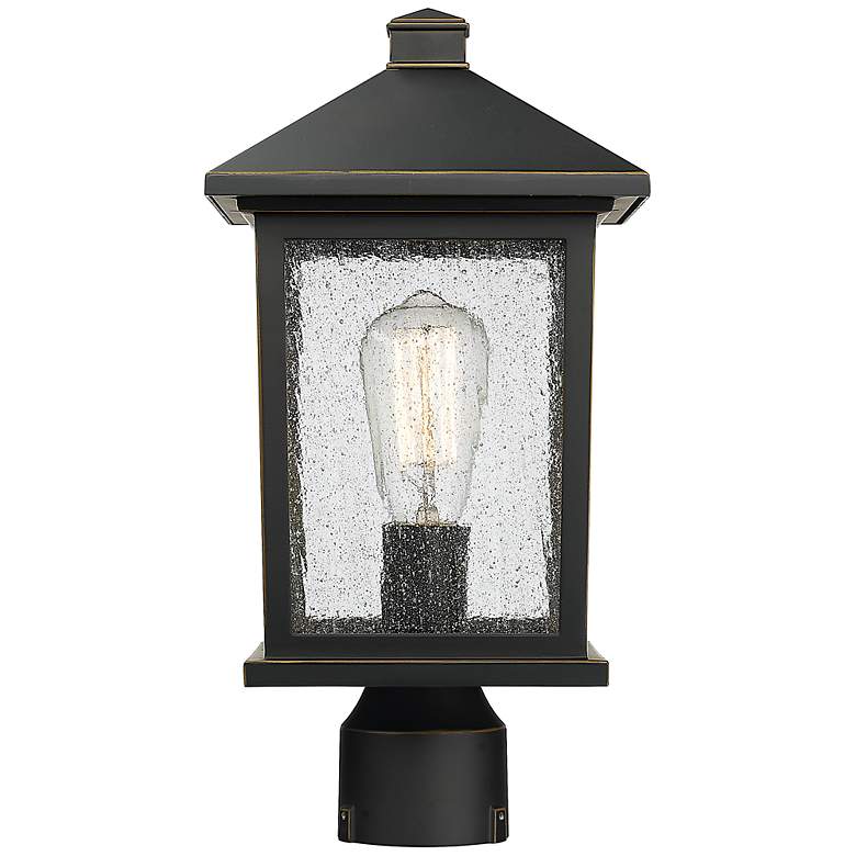 Image 4 Z-Lite 1 Light Post Mount Light in Oil Rubbed Bronze Finish more views