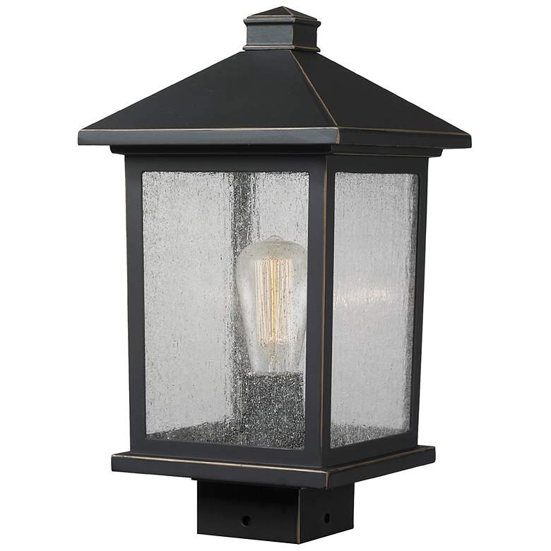 Image 1 Z-Lite 1 Light Post Mount Light in Oil Rubbed Bronze Finish