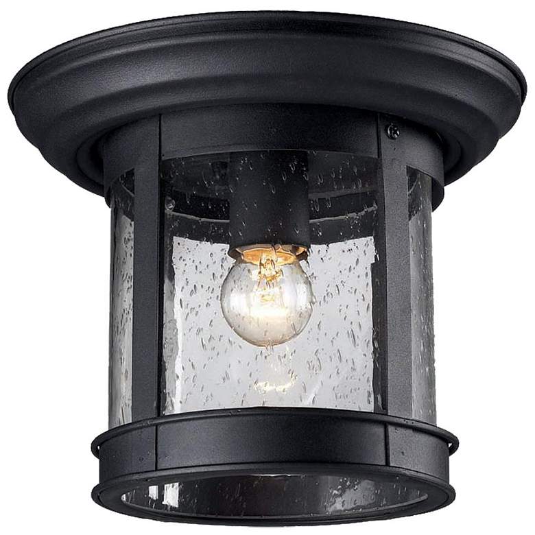 Image 1 Z-Lite 10" Wide Black Finish Outdoor Flush Mount Porch Light