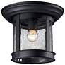 Z-Lite 10" Wide Black Finish Outdoor Flush Mount Porch Light