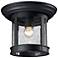 Z-Lite 10" Wide Black Finish Outdoor Flush Mount Porch Light