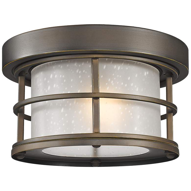 Image 1 Z-Lite 10" Wide Oil Rubbed Bronze Industrial Outdoor Ceiling Light