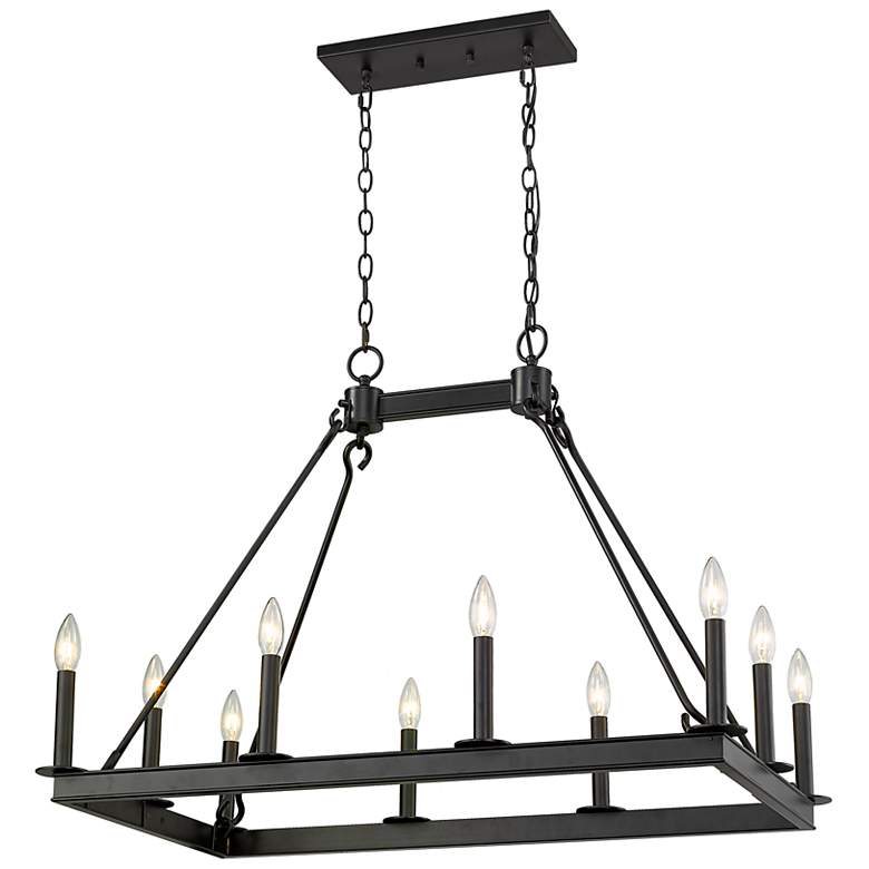 Image 2 Z-Lite 10 Light Chandelier in Matte Black Finish