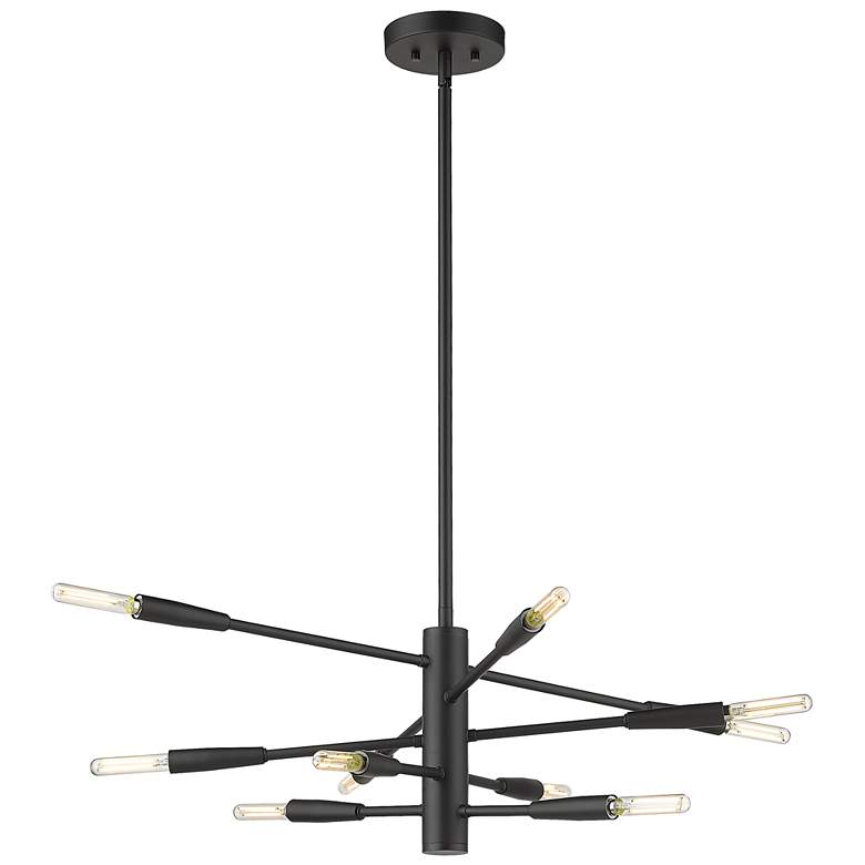 Image 1 Z-Lite 10 Light Chandelier in Matte Black Finish