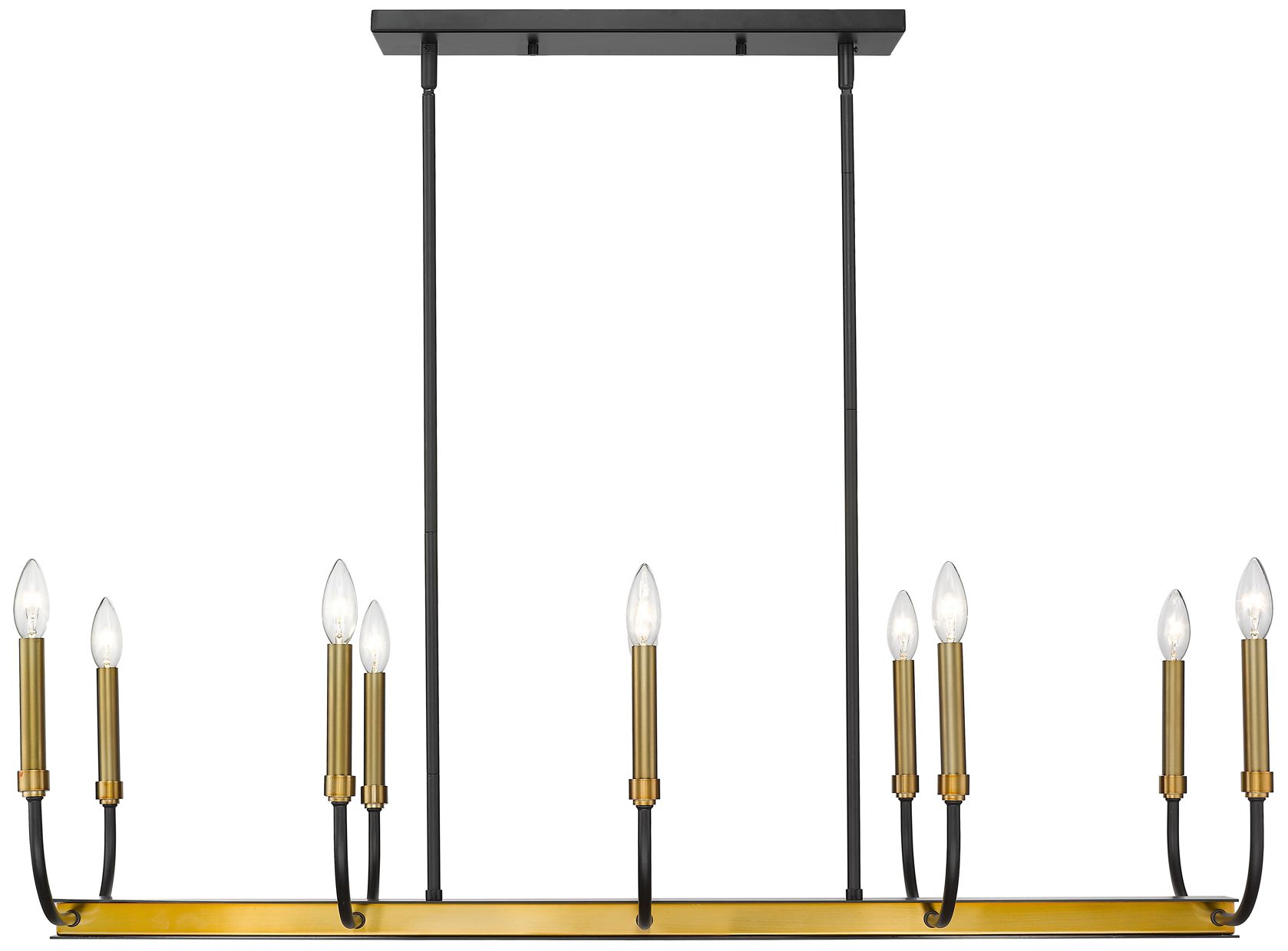 Image 4 Z-Lite 10 Light Chandelier in Matte Black + Olde Brass Finish more views