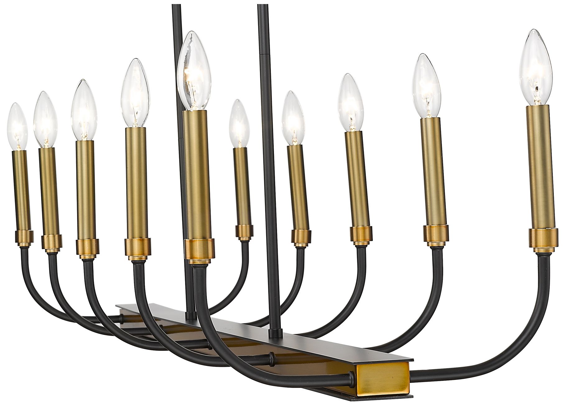 Image 6 Z-Lite 10 Light Chandelier in Matte Black + Olde Brass Finish more views