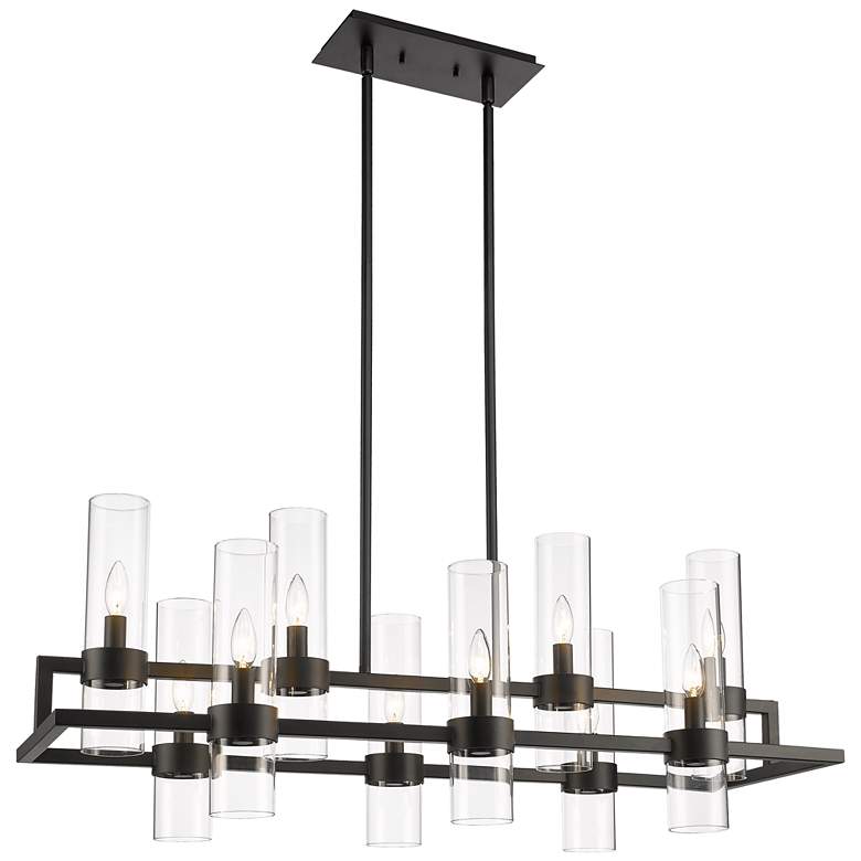 Image 1 Z-Lite 10 Light Island/Billiard in Matte Black Finish