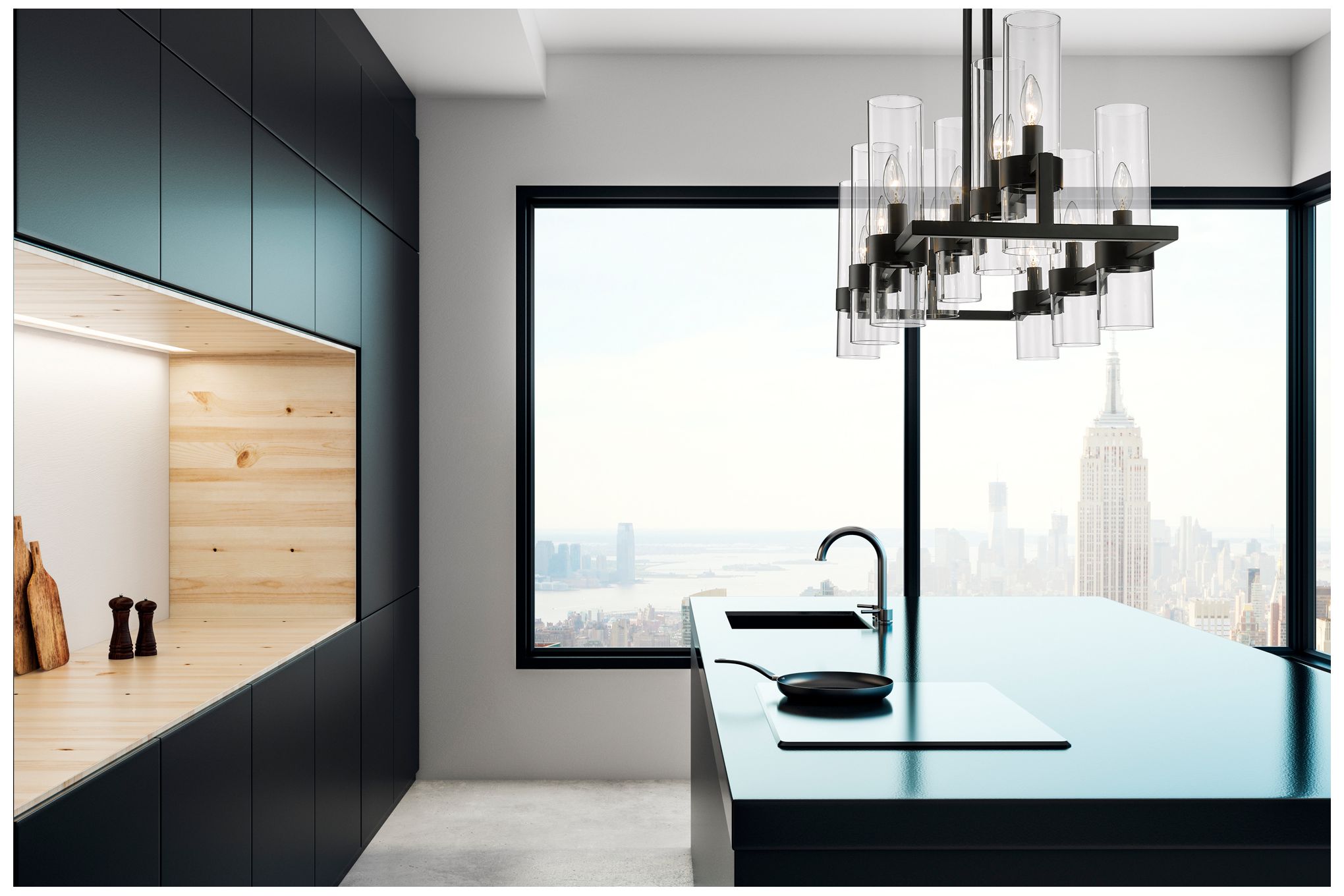 Image 3 Z-Lite 10 Light Island/Billiard in Matte Black Finish more views