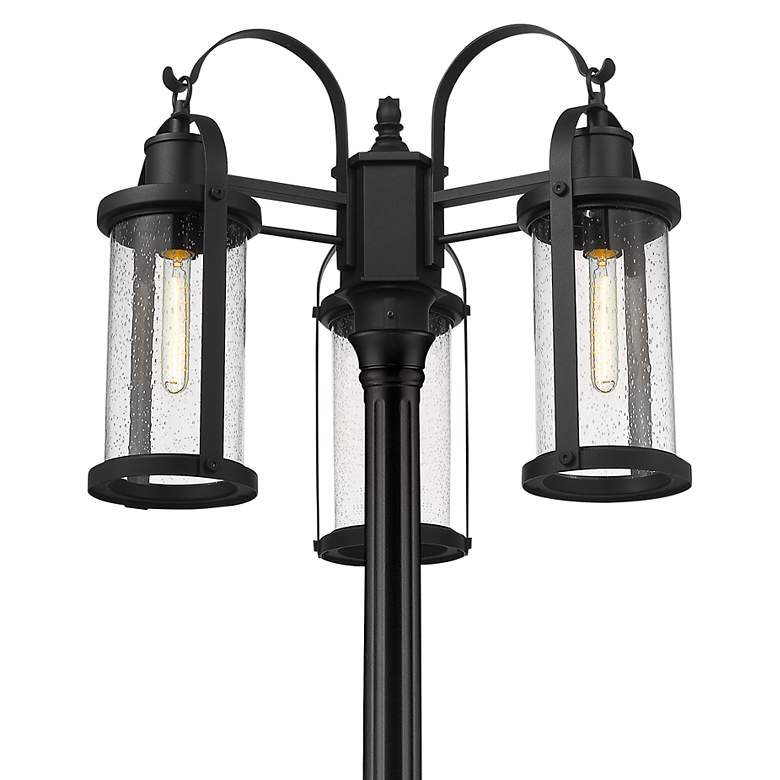 Image 2 Z-Lite 102.5" High 3-Light Black Finish Traditional Outdoor Post Light more views