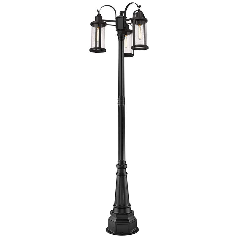 Image 3 Z-Lite 102.5" High 3-Light Black Finish Traditional Outdoor Post Light more views