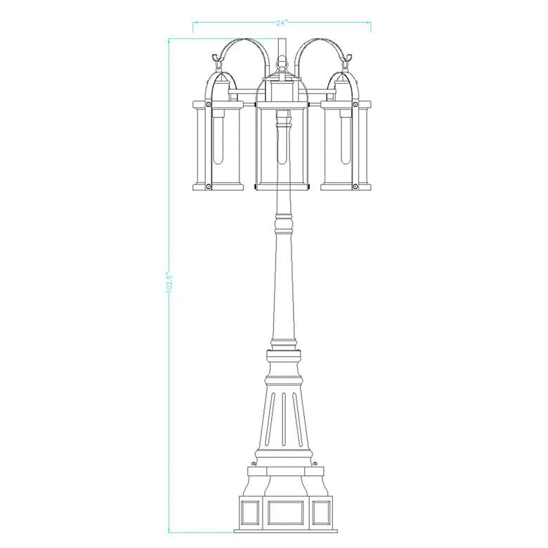 Image 4 Z-Lite 102.5" High 3-Light Black Finish Traditional Outdoor Post Light more views