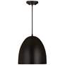 Z-Lite 12" Wide 1-Light Matte Black Finish Modern Dome Pendant Light