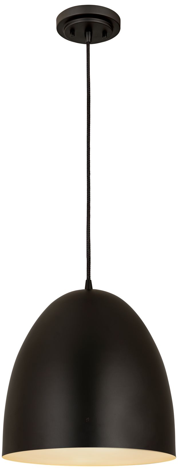Image 4 Z-Lite 12" Wide 1-Light Matte Black Finish Modern Dome Pendant Light more views