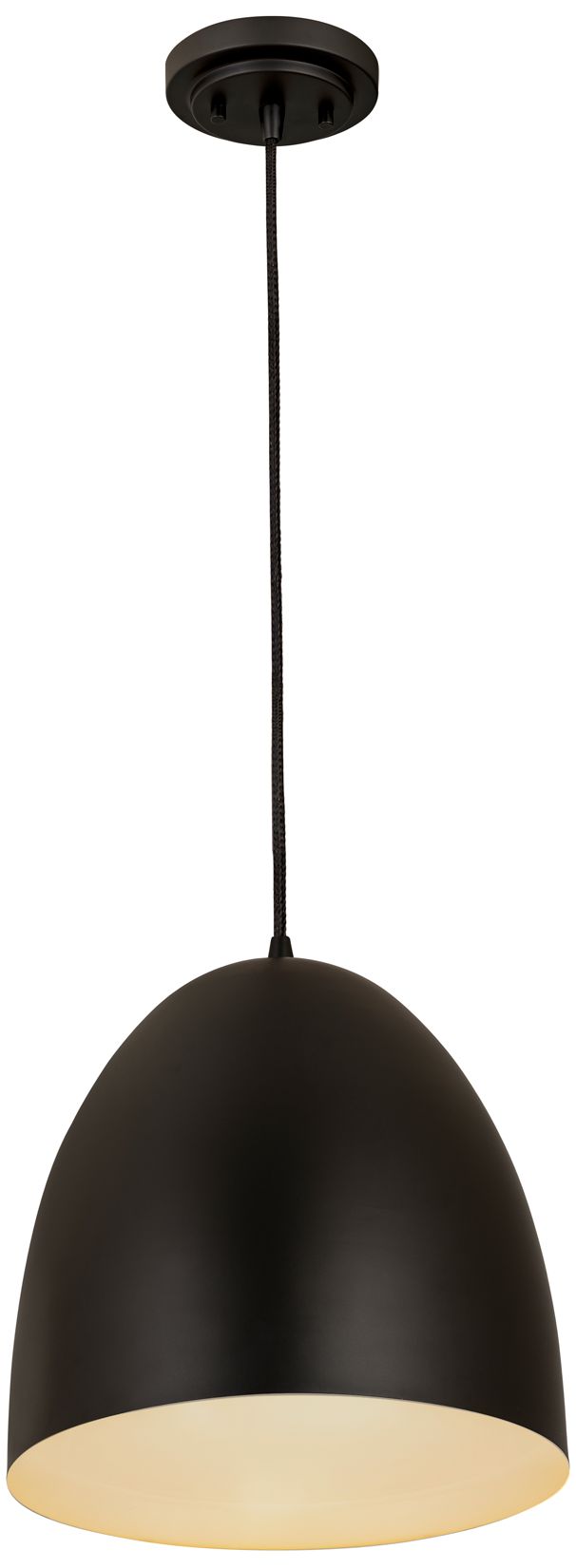 Image 5 Z-Lite 12" Wide 1-Light Matte Black Finish Modern Dome Pendant Light more views