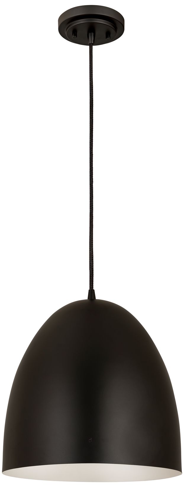 Image 7 Z-Lite 12" Wide 1-Light Matte Black Finish Modern Dome Pendant Light more views