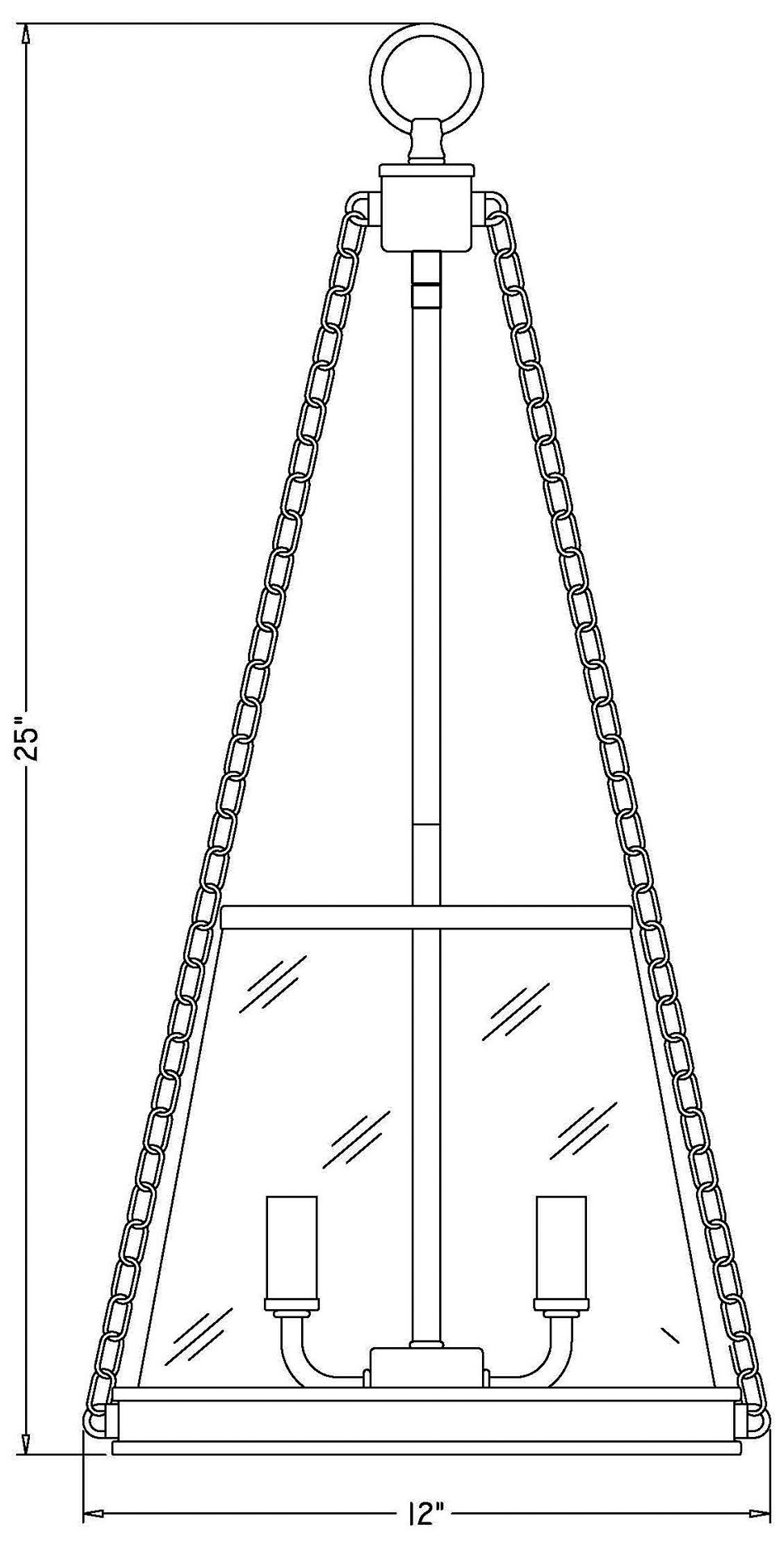 Z-Lite 12" Wide 3-Light Glass and Rubbbed Brass Finish Cone Pendant